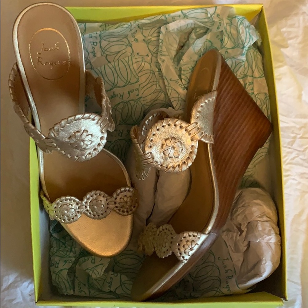 Platinum Jack Rogers Luccia wedges